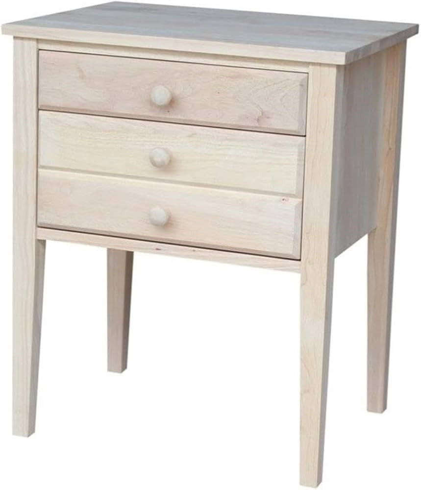 IC International Concepts Solid Wood Accent Table With Drawers, Unfinished | Amazon (US)