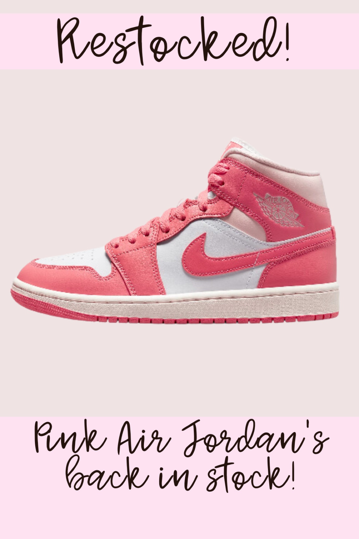 Pink air Jordan’s Mid sneakers 

#LTKFind #LTKshoecrush #LTKstyletip