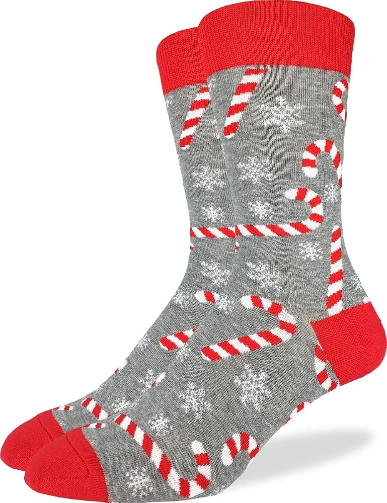 Good Luck Sock Men's Candy Canes Christmas Socks, Adult, Shoe Size 7-12 | Amazon (US)