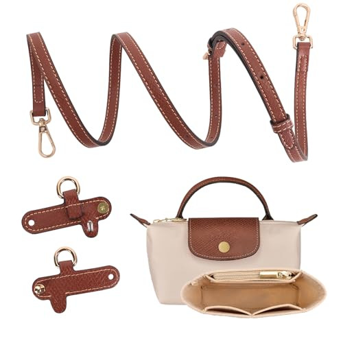 BBKON 2Sets Shoulder Strap for Longchamp Bag Women, Purse Organizer, No-Punch Length Adjustable Leather Replacement Strap | Amazon (US)