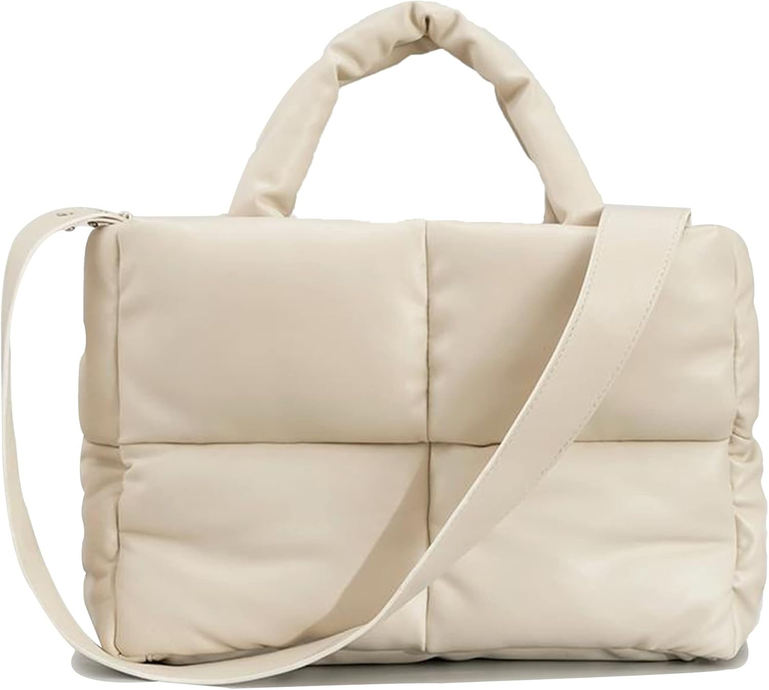 Women Large Quilted Puffer Tote Bag Soft Padded Down Winter Handbag Space Totes Puffer Shoulder Bag  | Amazon (US)