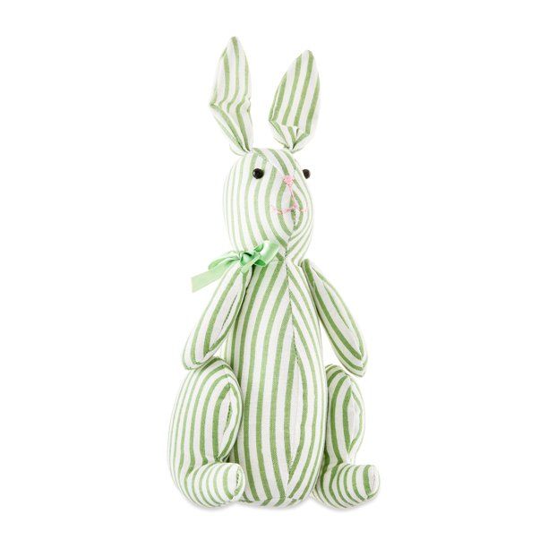 Way To Celebrate Easter Fabric Bunny, Green Stripe - Walmart.com | Walmart (US)