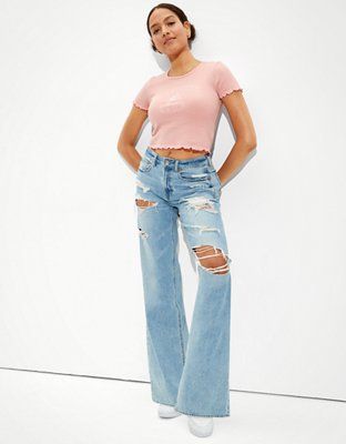 AE Ripped Super High-Waisted Baggy … curated on LTK