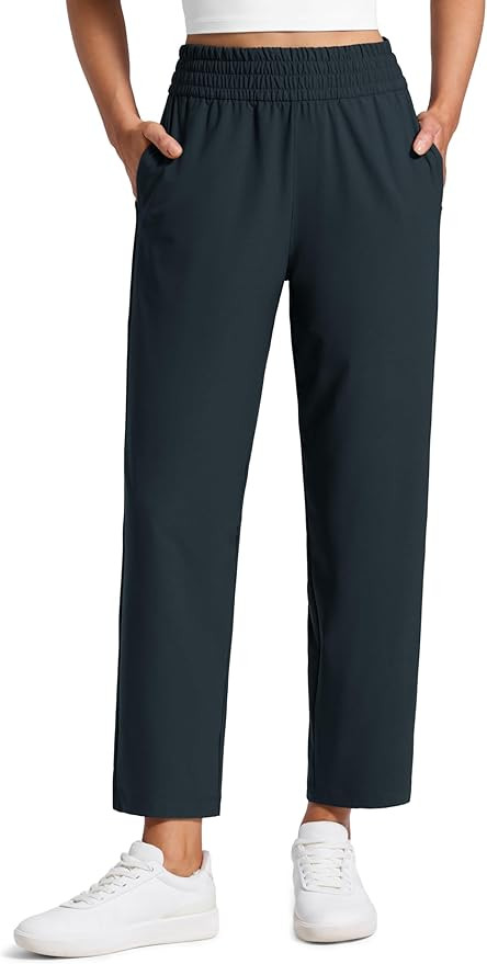 CRZ YOGA Lightweight Drapey Tapered Ankle Pants for Women 27" - 7/8 Casual Travel Work with Pocke... | Amazon (US)