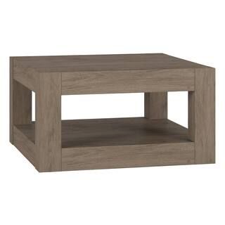 Meyer&Cross Hughes 32 in. Antiqued Gray Oak Square MDF Top Coffee Table CT2028 - The Home Depot | The Home Depot
