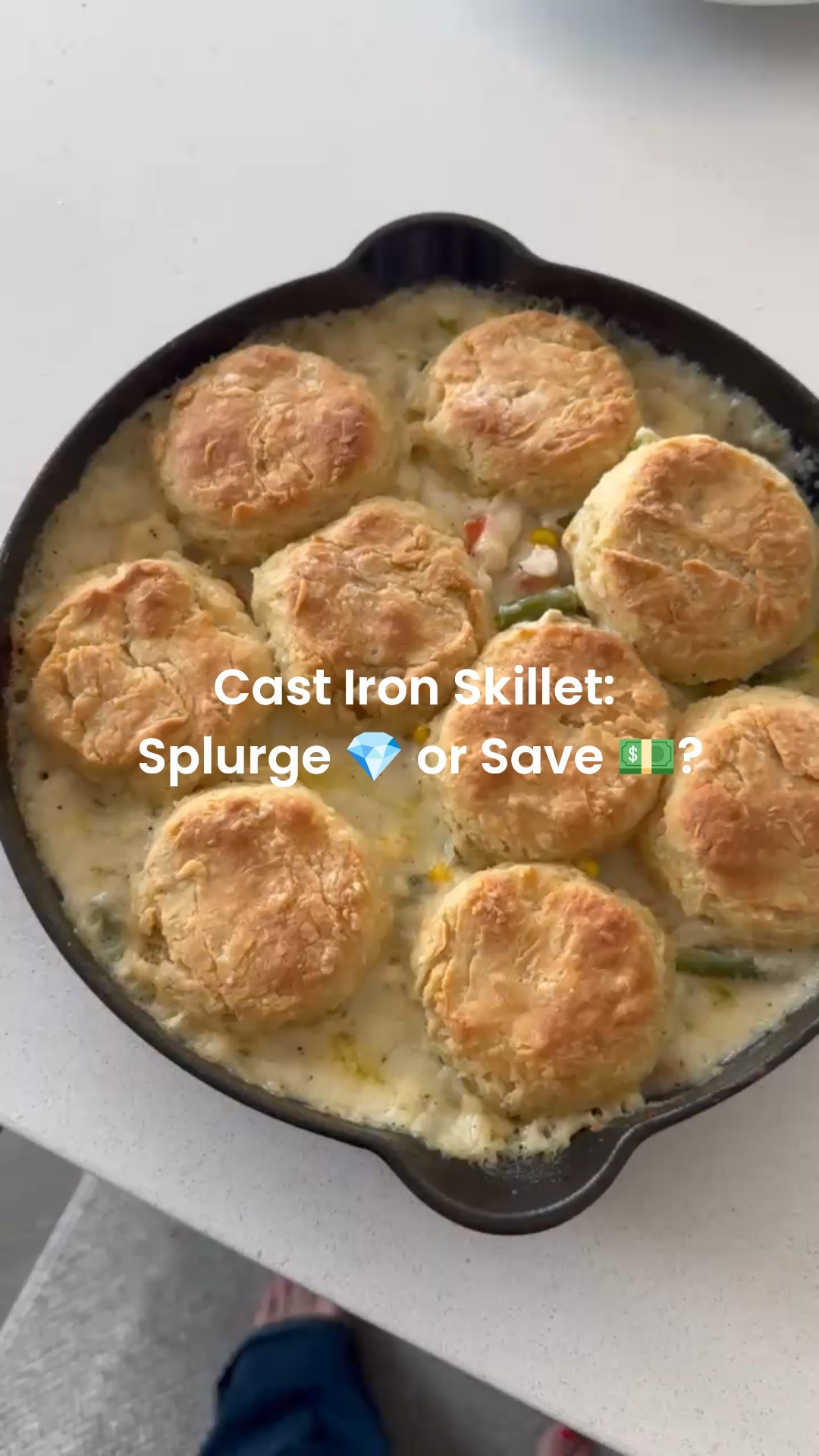 Cozy biscuit pot pie in my Staub skillet 🍲 Linking a budget-friendly Lodge option too!

Recipe is linked on my blog! (Tastesbetterfromscratch (dot) com) 