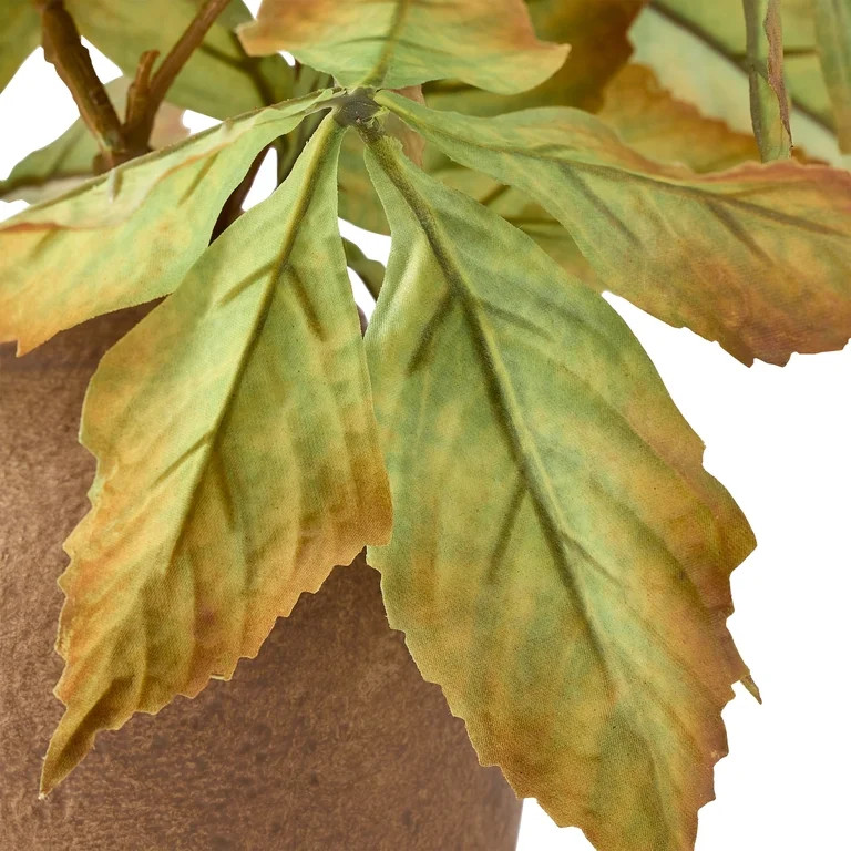 Better Homes and Gardens 20"H Artificial Real Tocuh Fall Leaves in 7"H Tan Ceramic Vase Made for ... | Walmart (US)