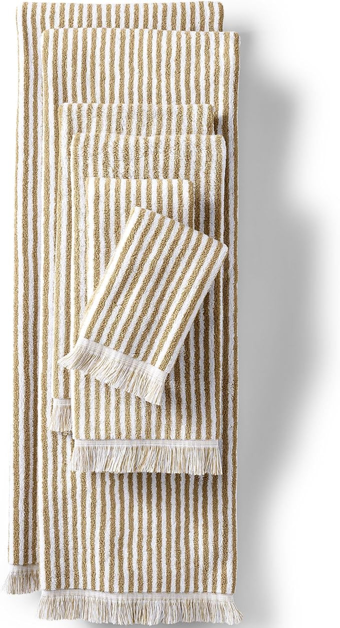 Lands' End YD Stripe Towel Golden Sand Stripe Bath Towel Set | Amazon (US)