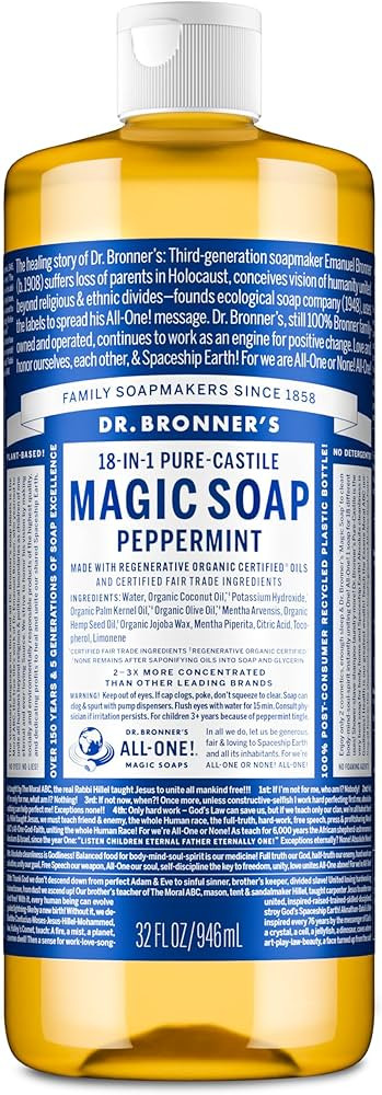 Dr. Bronner's Pure-Castile Magic Liquid Soap - Made with Regenerative Organic Certified Oils- 18-... | Amazon (US)