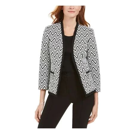KASPER Womens White Zig-zag Jacquard Blazer Jacket Petites Size: 6P | Walmart (US)