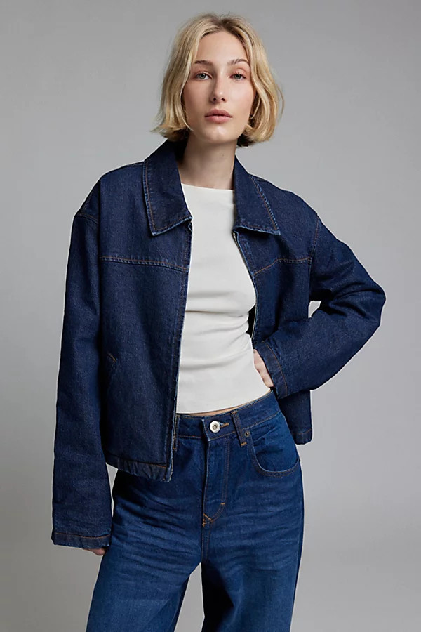 BDG Sasha Boxy Denim Dad Jacket in Indigo, Women's at Urban Outfitters | Urban Outfitters (US and RoW)