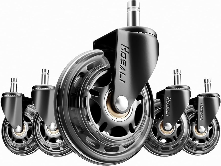 Office Rubber Chair Casters Replacement, 3 Inch Heavy-Duty Computer Gaming Desk Caster Wheels Smo... | Amazon (US)