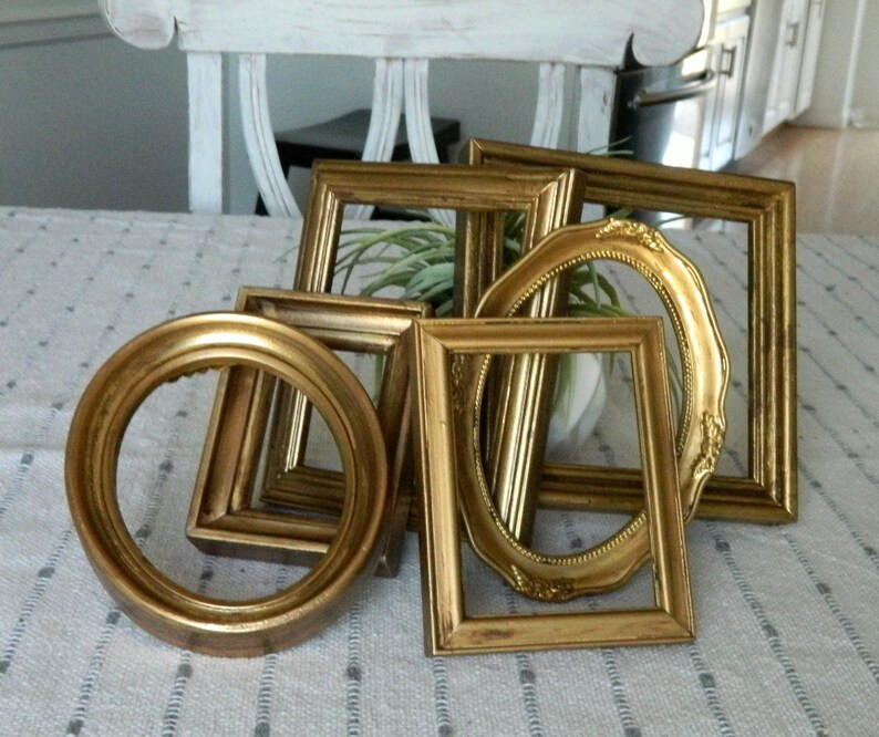Vintage Ornate Gold Frames / Picture Frame Set / Small Vintage - Etsy | Etsy (US)