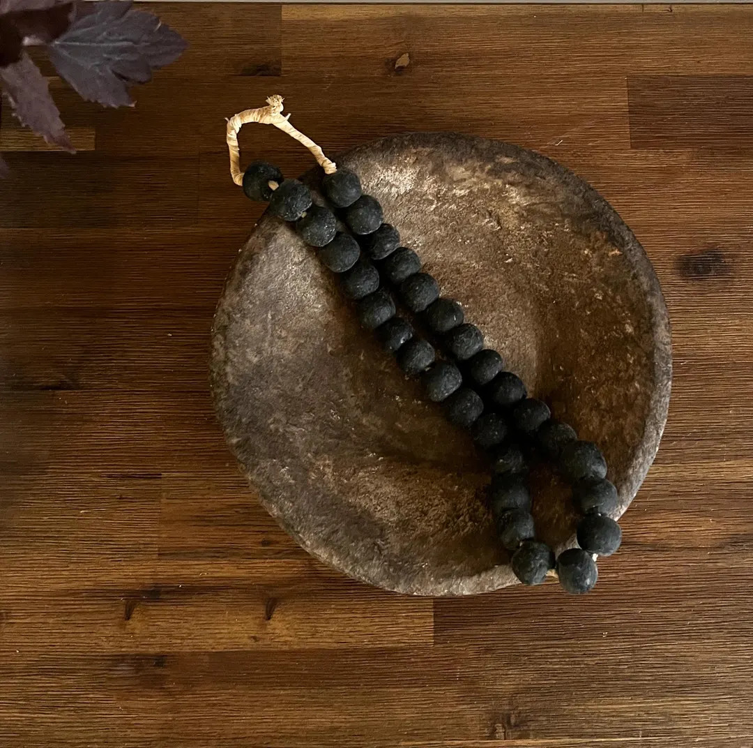 Vintage African Bead Strand Black - Etsy | Etsy (US)