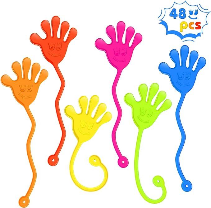 Sticky Hands Bulk 48 PCS Party Favors for Kids 4-8 8-12 Stretchy Sticky Hand Toy Christmas Stocki... | Amazon (US)
