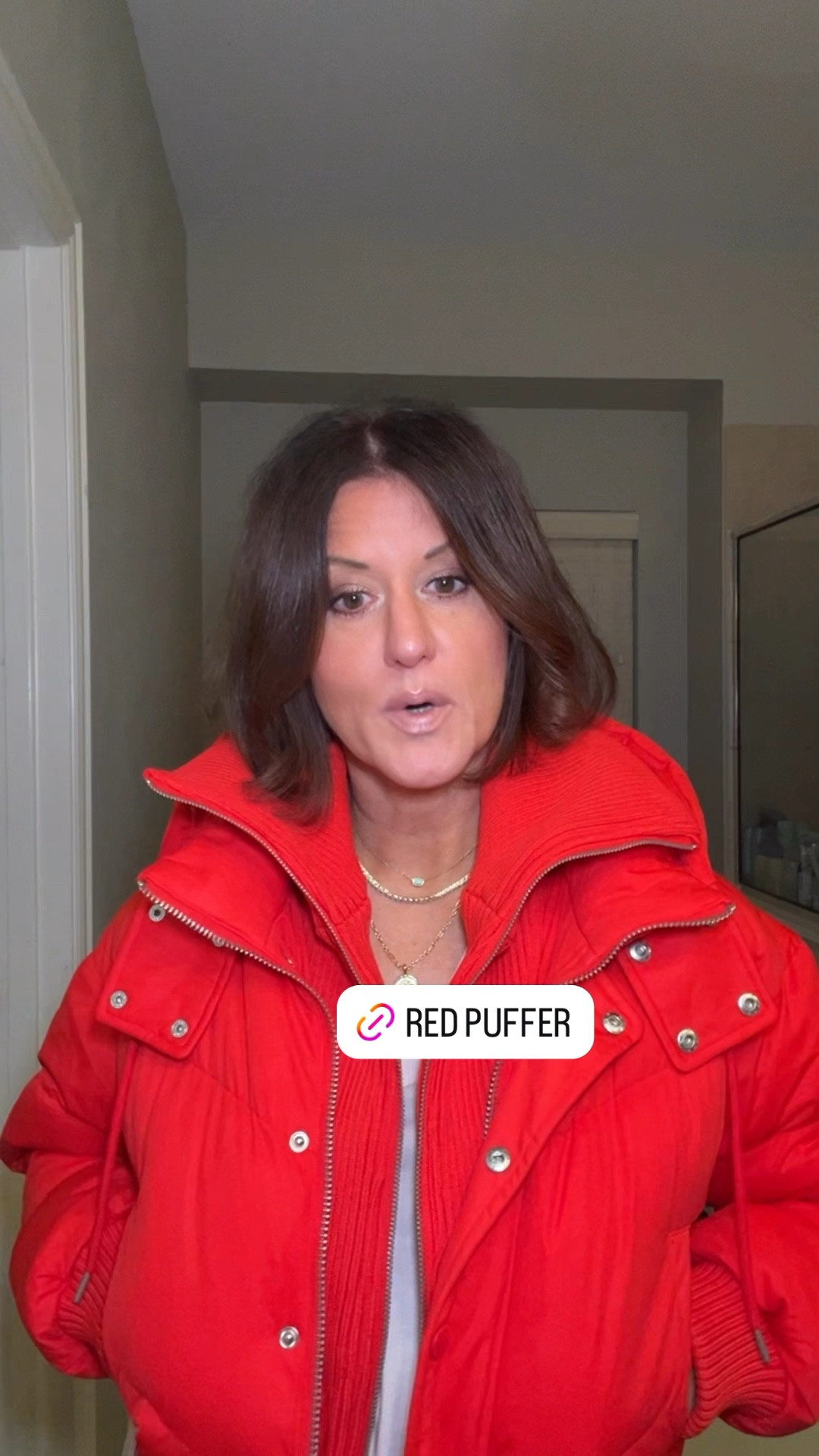 Red puffer jacket.  Wearing size small  

#LTKSaleAlert #LTKOver40 #LTKStyleTip