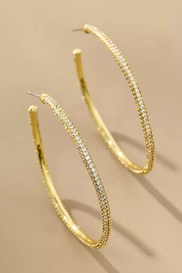 Pavé Hoop Earrings | Anthropologie (US)