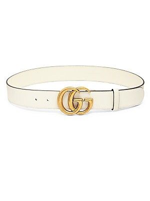 Gucci Women's Leather Belt with Double G Buckle - Mystic White - Size 70CM (Size 0) | Saks Fifth Avenue