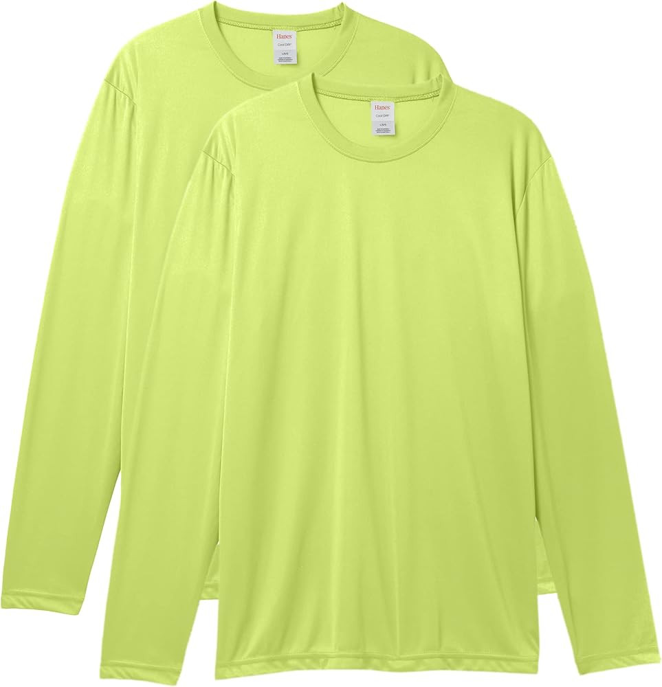 Hanes Men's Long-Sleeve Performance T-Shirt Pack, 2-Pack, Cool DRI Moisture-Wicking Tees | Amazon (US)