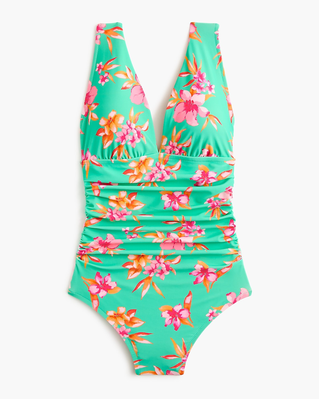 Ruched plunge one-piece swimsuit | J.Crew Factory