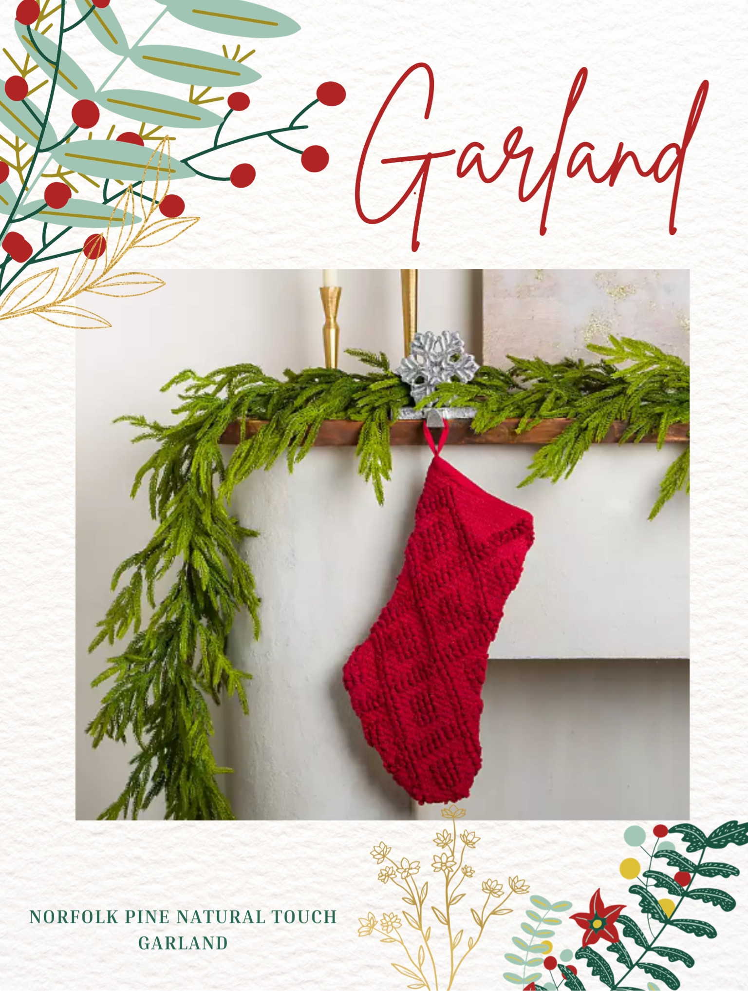 Norfolk Pine Natural Garland
Get 20% off when you sign up for emails. Free shipping over $49.

#LTKHoliday #LTKHolidaySale #LTKSeasonal