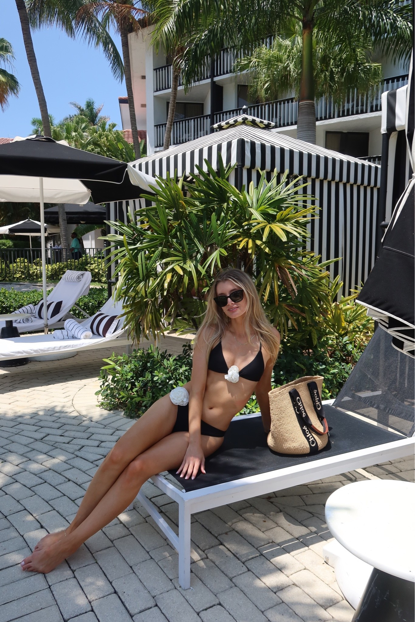 bikini
bathing suit 
black bikini 
black and white bikini
honeymoon 
bachelorette 
Feminine style