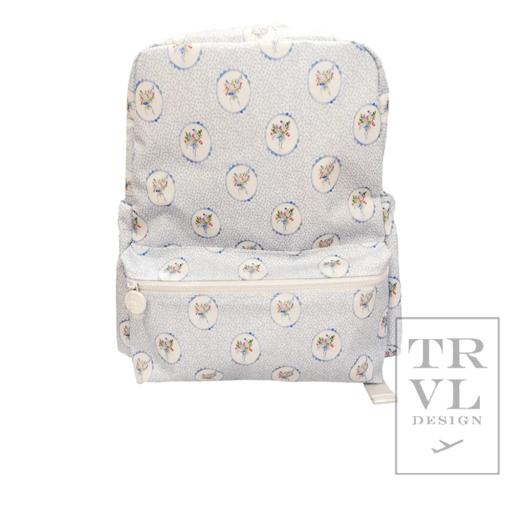 BACKPACKER - FLORAL MEDALLION BLUE BACKPACK | TRVL DESIGN