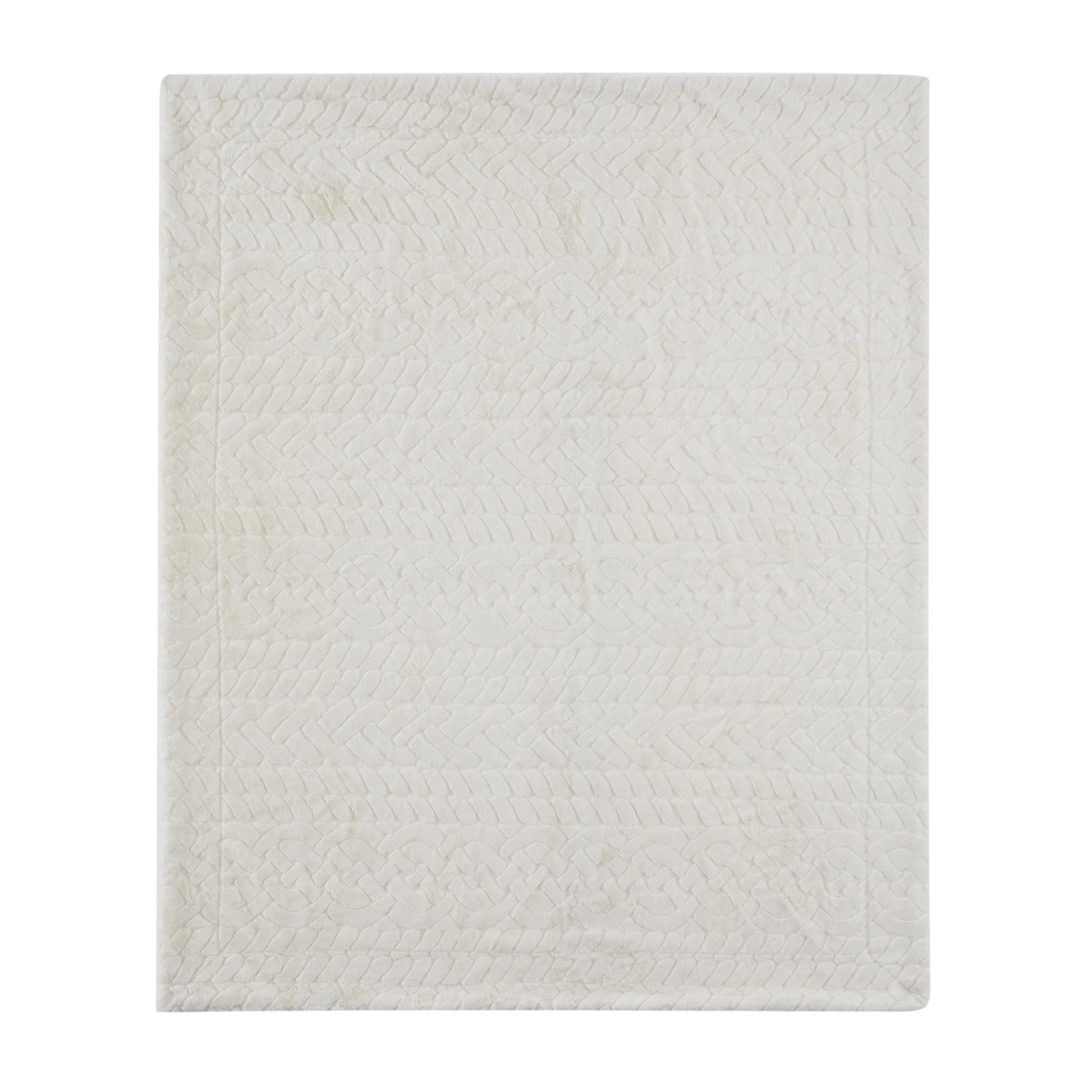 My Texas House Jessie Carved Faux Rabbit Fur Stripe Throw, 50" x 60", Ivory - Walmart.com | Walmart (US)