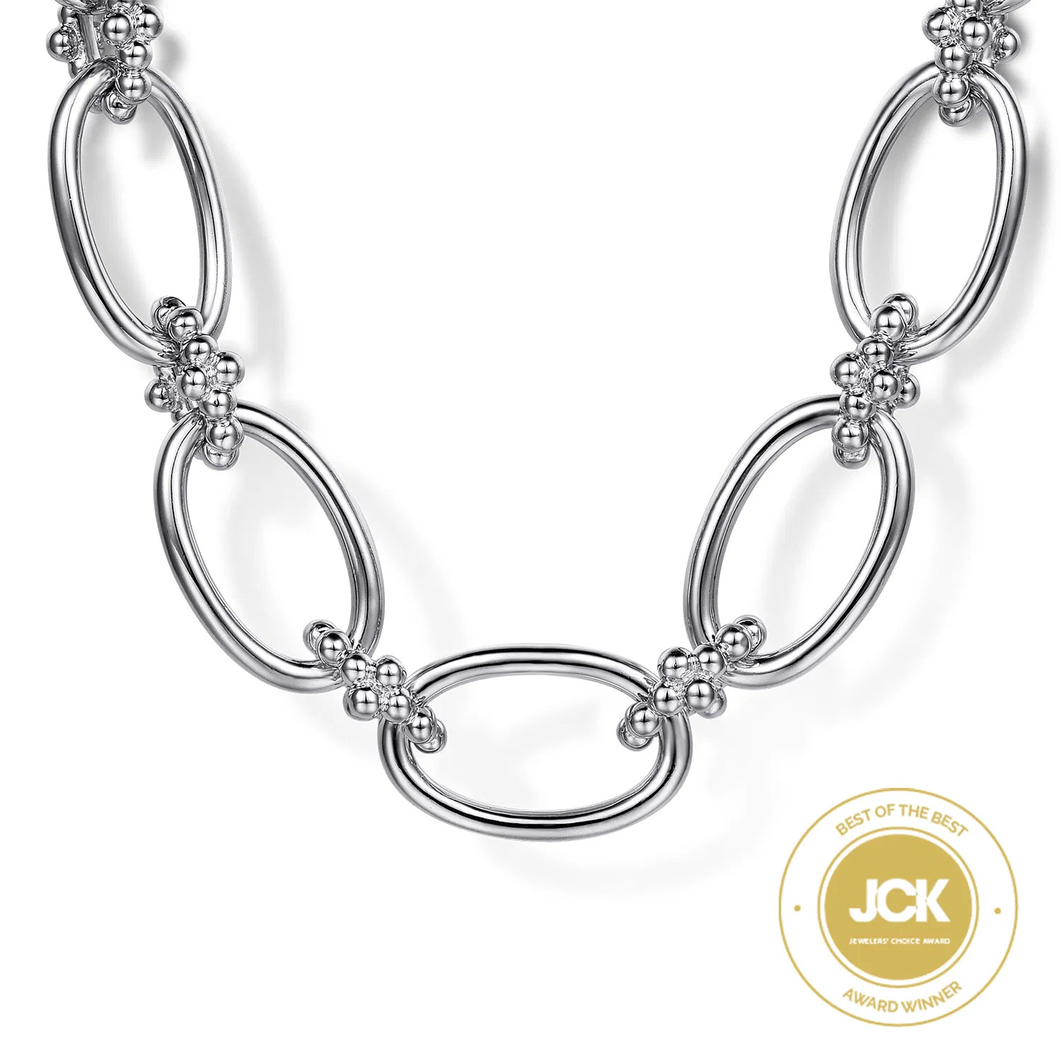 925 Sterling Silver Oval Link Chain Necklace with Bujukan Connectors | Gabriel & Co. Fine Jewelry And Bridal
