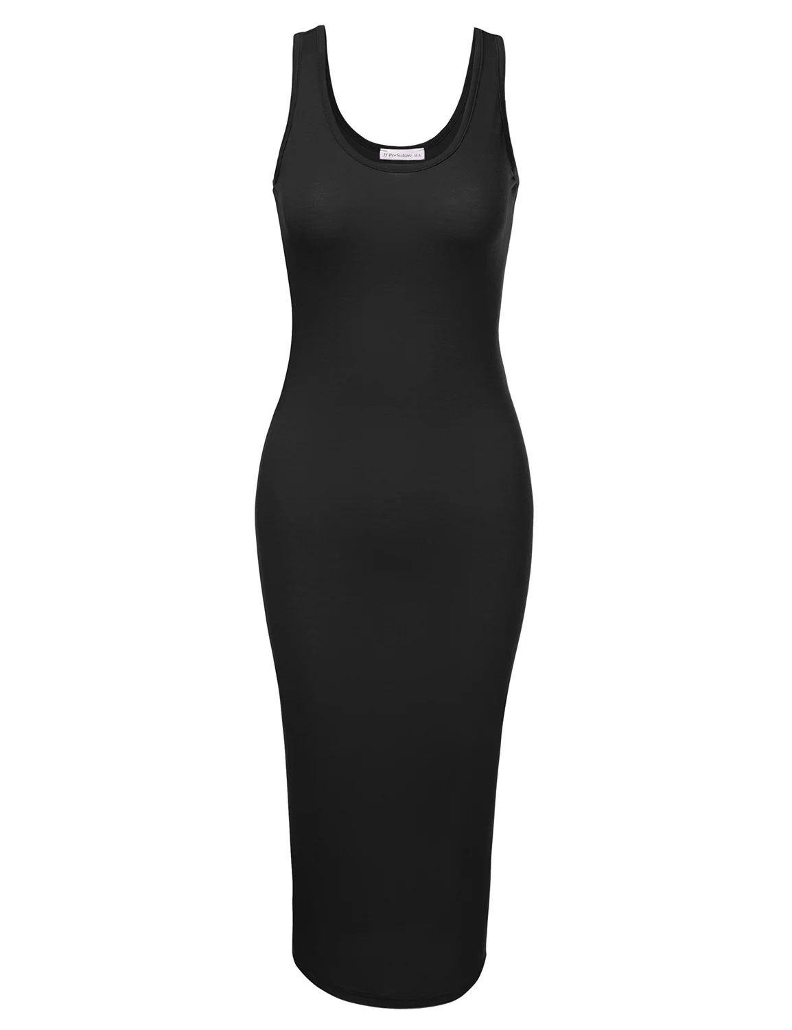 Doublju Women's Sleeveless Bodycon High Split Tank Midi Dress Shirring Details Dress | Walmart (US)