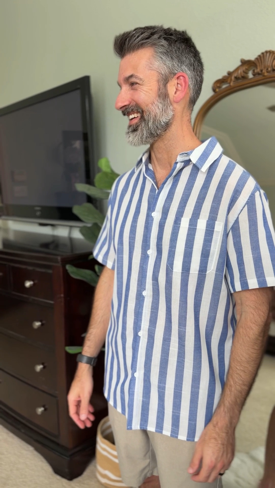 Men’s linen striped shirt 
Perfect for spring and summer 
On sale under $15
Comes in tons of colors and fits tts 
Vacation 

#LTKSaleAlert #LTKMens #LTKTravel