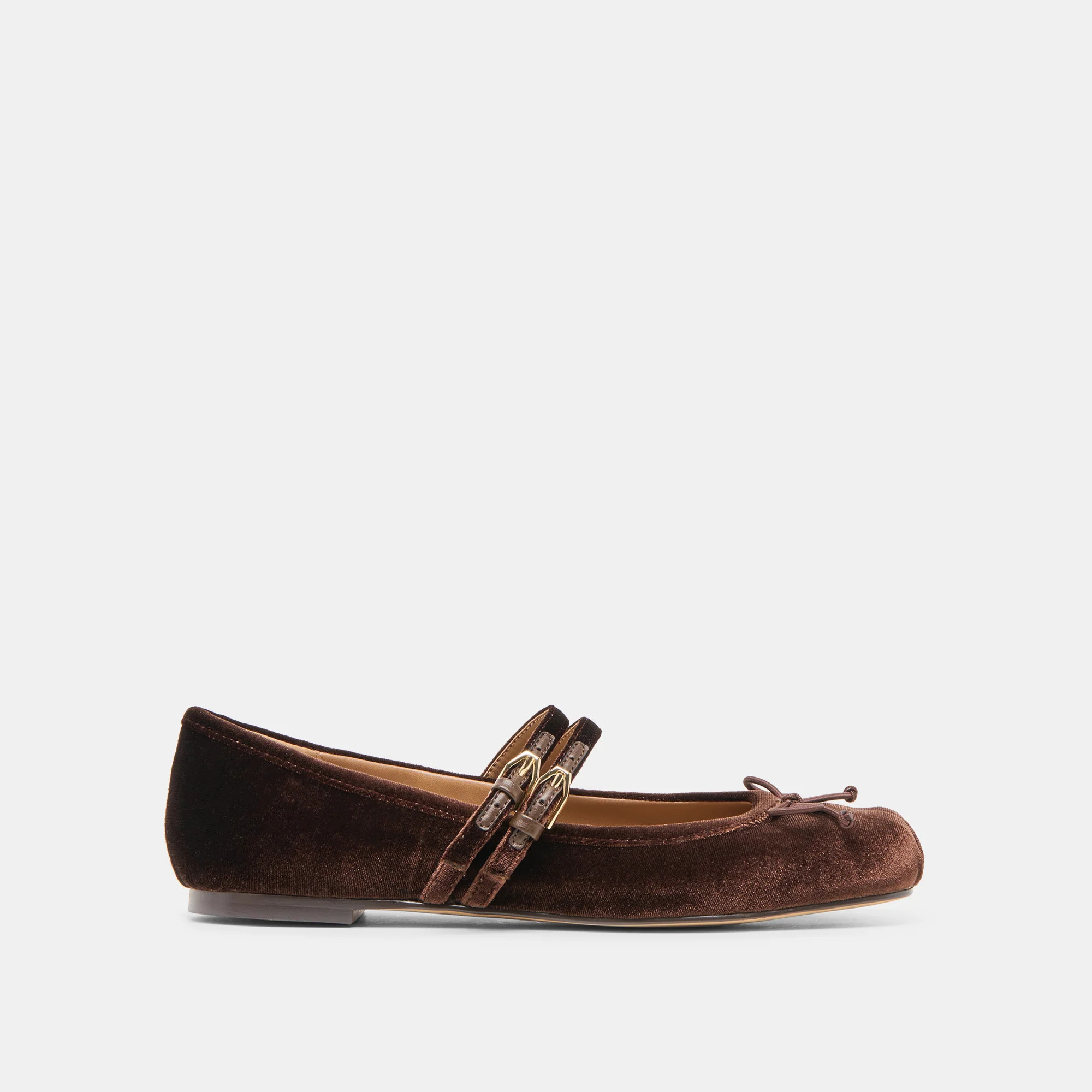 Gibsen Ballet Flats Chocolate Velvet | DolceVita.com
