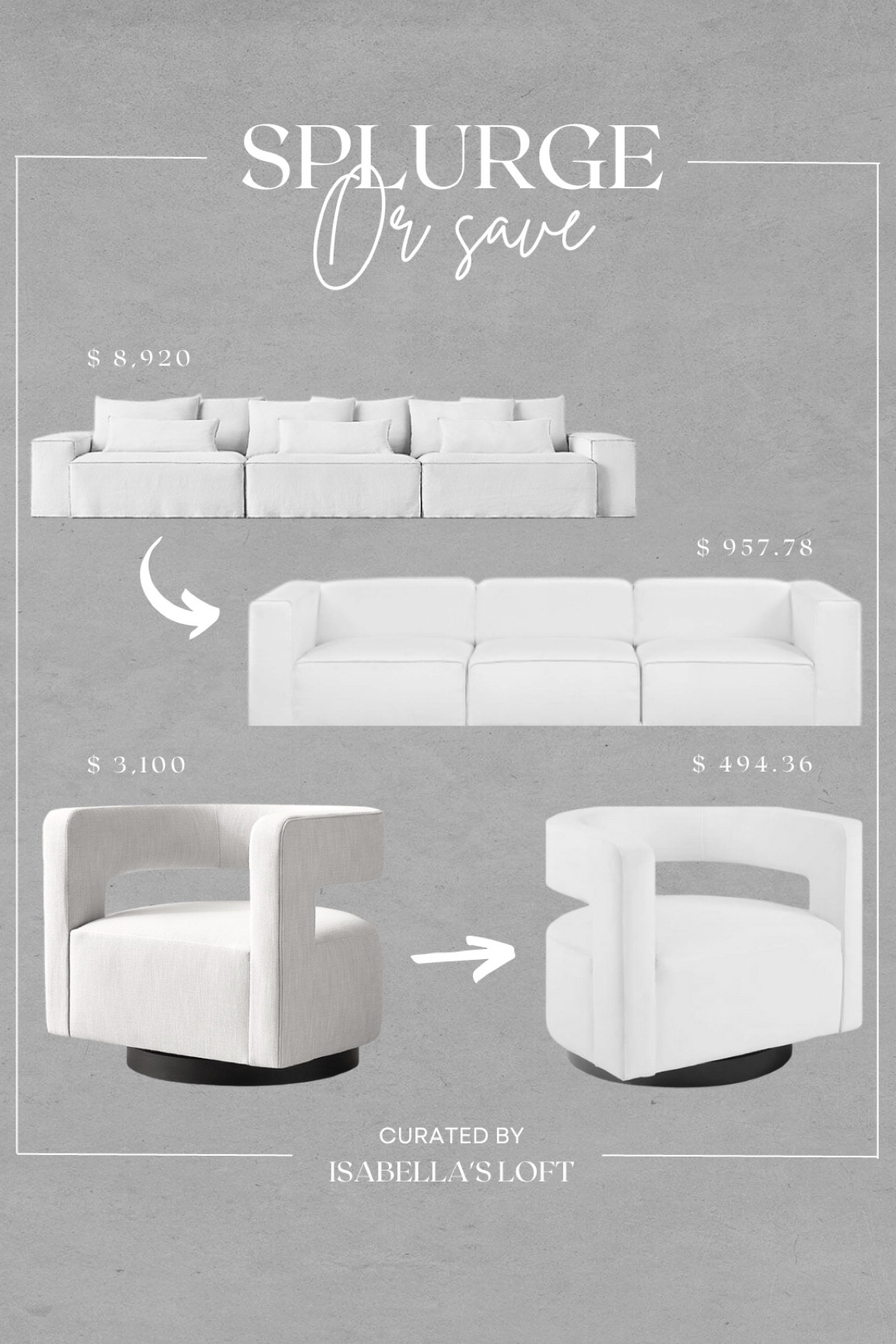 Splurge or Save

Media Console, Living Home Furniture, Bedroom Furniture, stand, cane bed, cane furniture, floor mirror, arched mirror, cabinet, home decor, modern decor, mid century modern, kitchen pendant lighting, unique lighting, Console Table, Restoration Hardware Inspired, ceiling lighting, black light, brass decor, black furniture, modern glam, entryway, living room, kitchen, bar stools, throw pillows, wall decor, accent chair, dining room, home decor, rug, coffee table

#LTKbump #LTKhome #LTKFind