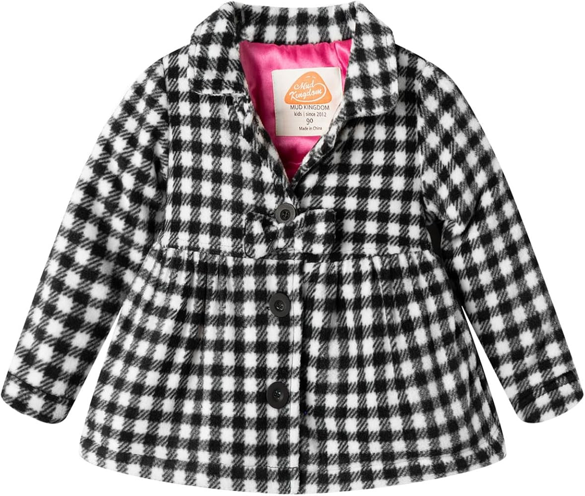 Amazon.com: Mud Kingdom Toddler Girl Fleece Jacket Coat Plaid 24 Months: Clothing, Shoes & Jewelr... | Amazon (US)