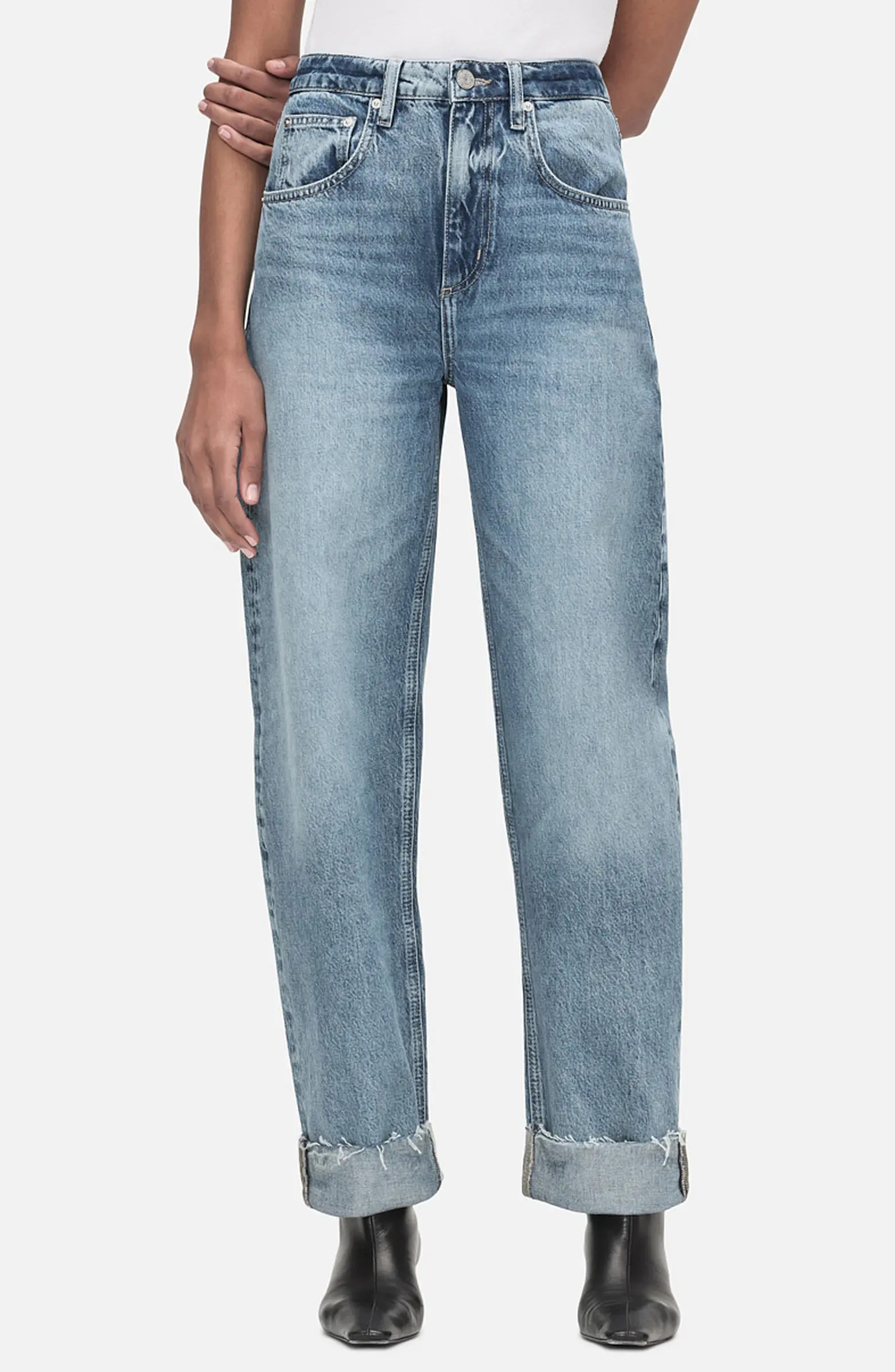 FRAME Raw Hem Superhigh Waist Barrel Jeans | Nordstrom | Nordstrom