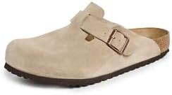 Birkenstock Unisex Boston Soft Footbed, Taupe Suede, 39 M EU | Amazon (US)