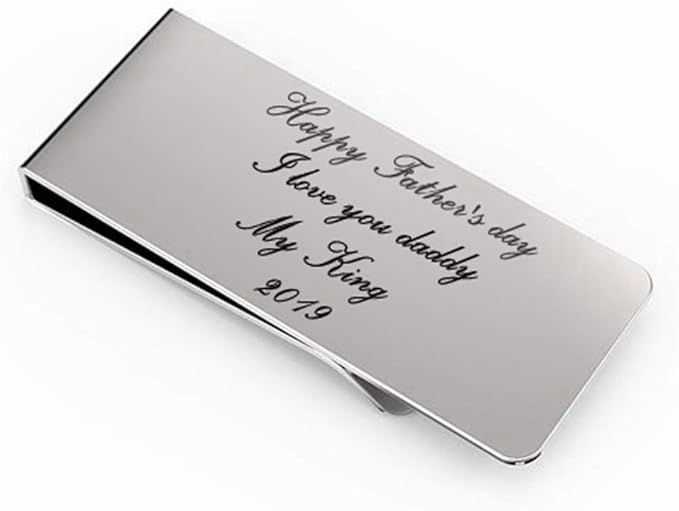 Personalized Stainless Steel Money Clip with Engraving Any Name Word Symbol Custom Cash Clip Gift... | Amazon (US)
