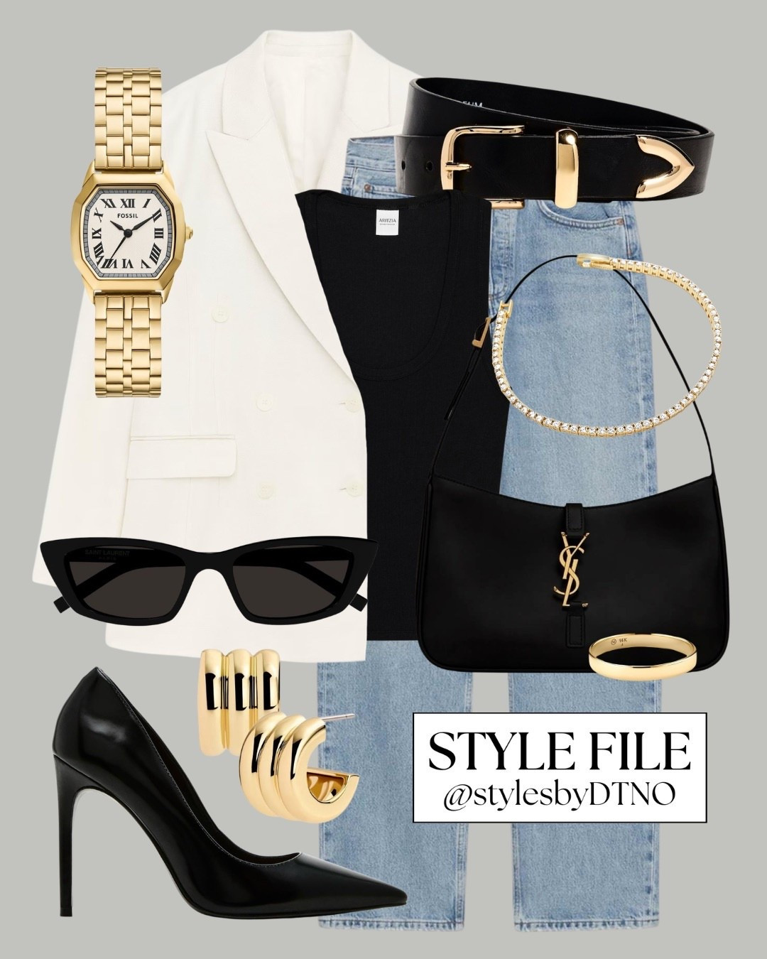 Styling an off white ARKET blazer with a black Aritzia scoop neck tank top, Agolde high rise straight leg jeans, Steve Madden pointed toe pumps, and a Saint Laurent le 5 à 7 shoulder bag (affordable alternatives are listed below)

Tags: Spring Outfit, Minimalist Fashion, OOTD, Capsule Wardrobe 2026, Elevated Casual, Look For Less, Neutral Fashion, Outfit Ideas, Effortless Style, High Street Fashion, Workwear Outfit, Quiet Luxury Style, Designer Bag,

#LTKootd #LTKSpringSale #LTKSeasonal