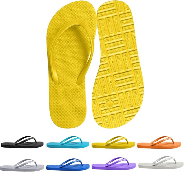 Women's Non-Slip Flip Flops Ultra Lightweight Basic Thongs Rubber Soft Slide Slip-on Shoes Beach ... | Amazon (UK)