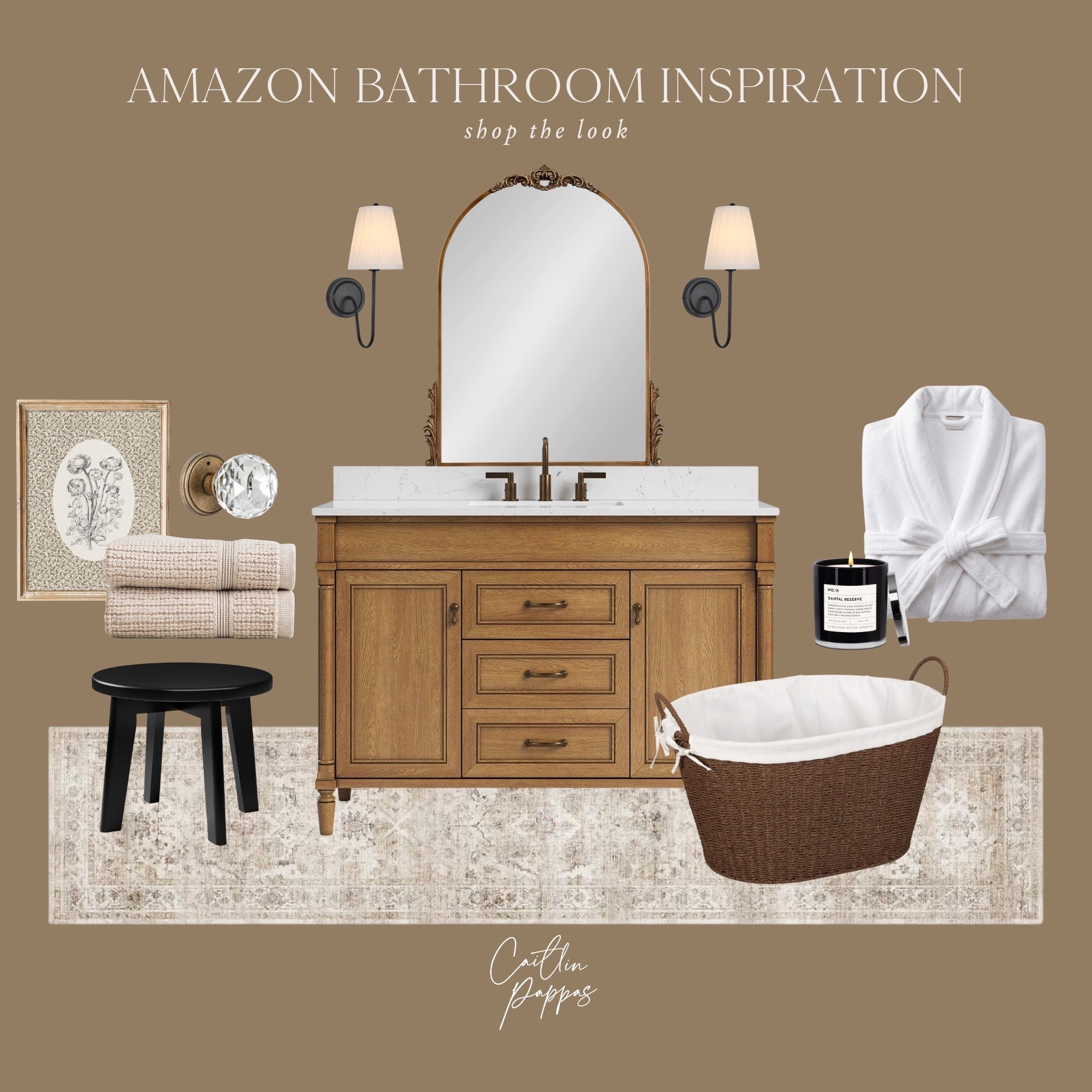 Amazon bathroom inspiration 🤍 I love this timeless, vintage bathroom mood board. The vanity is gorgeous and those sconces perfectly add charm. ✨ Vintage Home, Amazon Home, Bathroom Inspo

#LTKHome