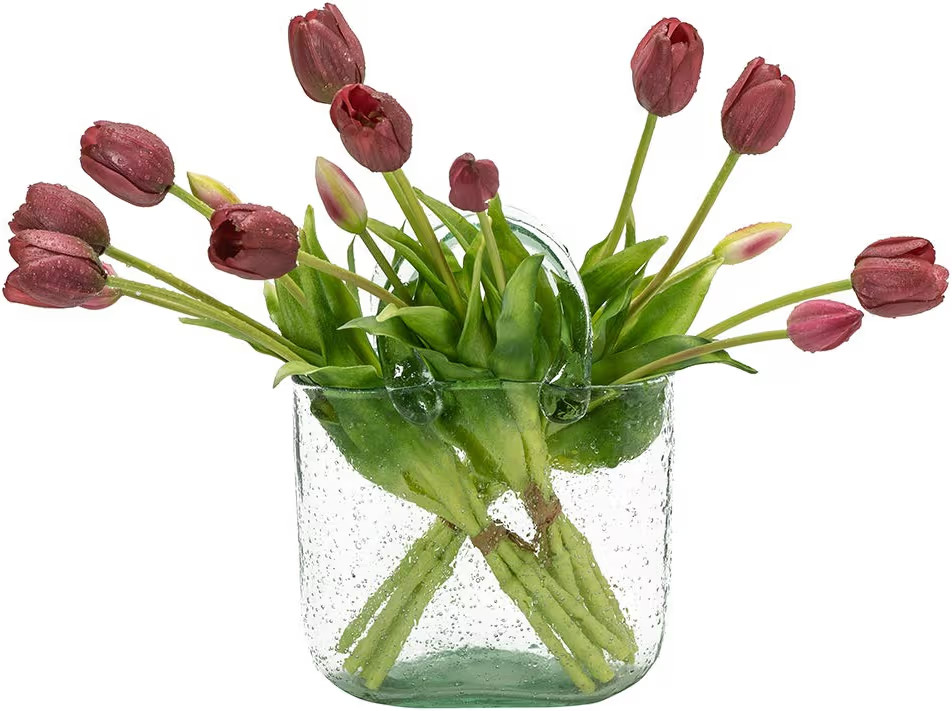 DUYONE 15pcs Artificial Tulips Flowers, Latex Bouquet, Fake Tulips for Office Wedding Party Home ... | Amazon (US)