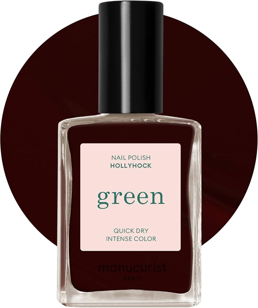 Manucurist Green Quick Dry Nail Polish Hollyhock - Blackish Red Nail Polish - 9-Free, Plant-Based... | Amazon (US)