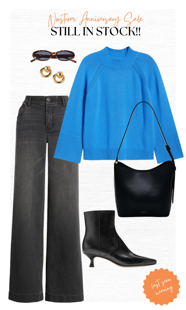 Still in stock at Nordstrom! Loving this all black look with a pop of blue!  

 #LTKootd #LTKOver40 #LTKSaleAlert