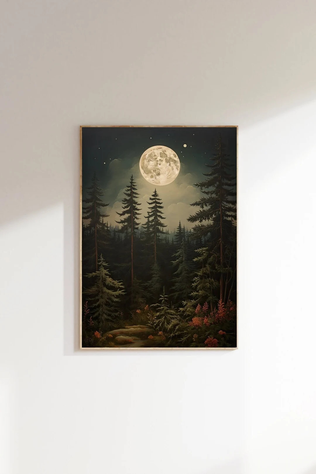 Midnight Forest - Dark Cottagecore Prints - Moody Vintage Art - Dark Forest Art - Botanical Paint... | Etsy (US)