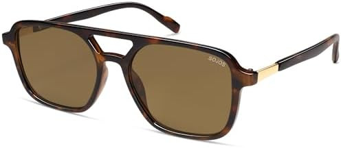 SOJOS Retro Aviator Sunglasses for Women Men,Trendy Rectangle Womens Mens Shades Sun Glasses SJ22... | Amazon (US)