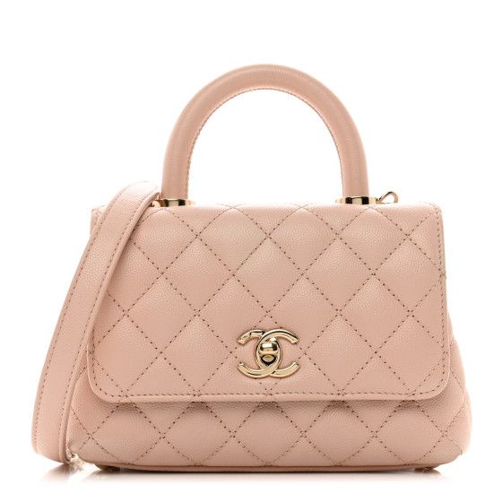 Caviar Quilted Extra Mini Coco Handle Flap Light Pink | FASHIONPHILE (US)