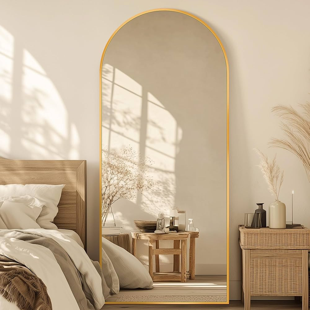 Full Length Mirror, 71"x28" Oversized Arched Mirror Large Standing Mirrors, Tall Mirrors Body Flo... | Amazon (US)