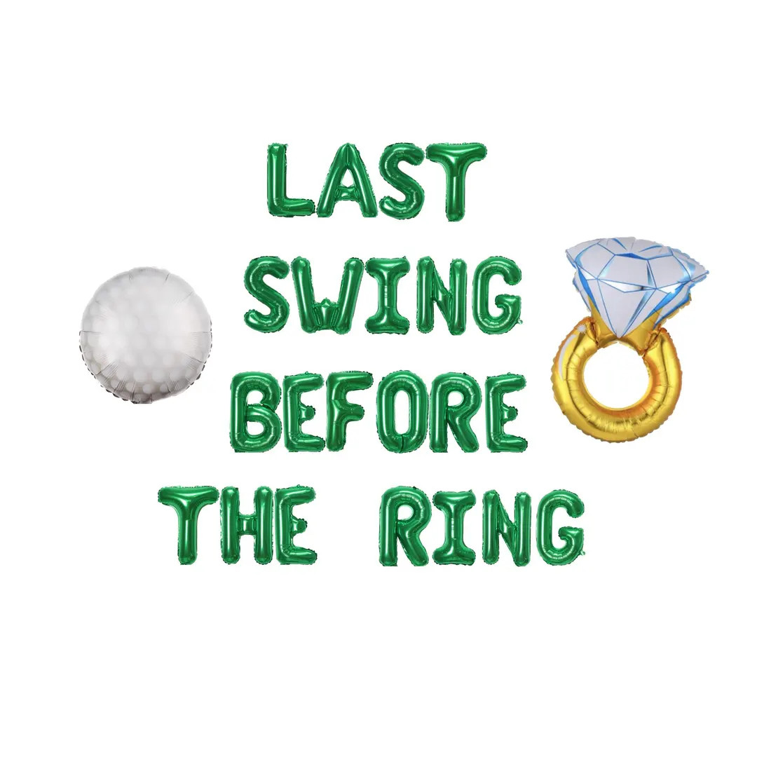 Golf Bachelorette Party Balloons: Last Swing Before the Ring Banner - Etsy | Etsy (US)
