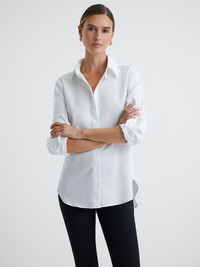 Click for more info about Reiss White Lia Premium Cotton Shirt