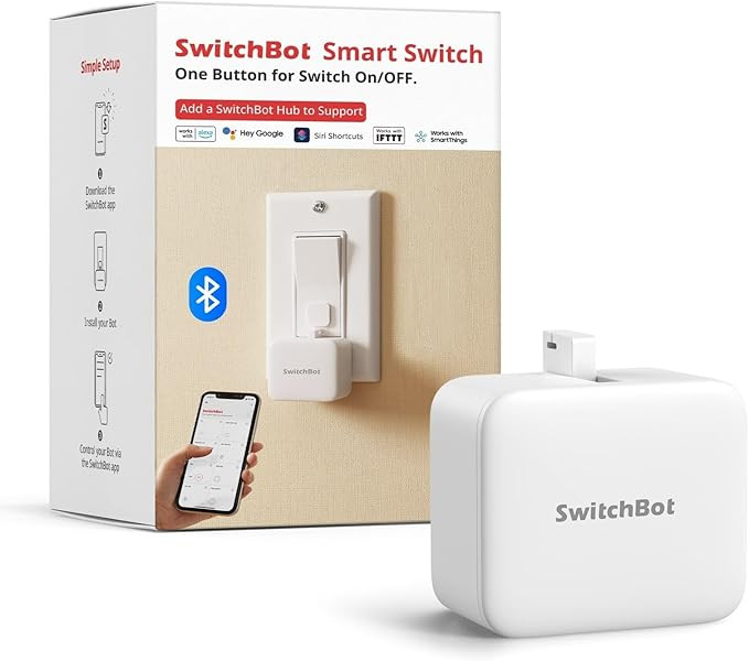 SwitchBot Smart Switch Button Pusher - Bluetooth Fingerbot for Rocker Switch/One-Way Button, Auto... | Amazon (US)